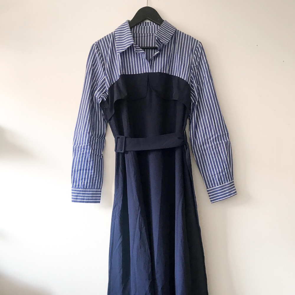 Long Navy Collared Dress
